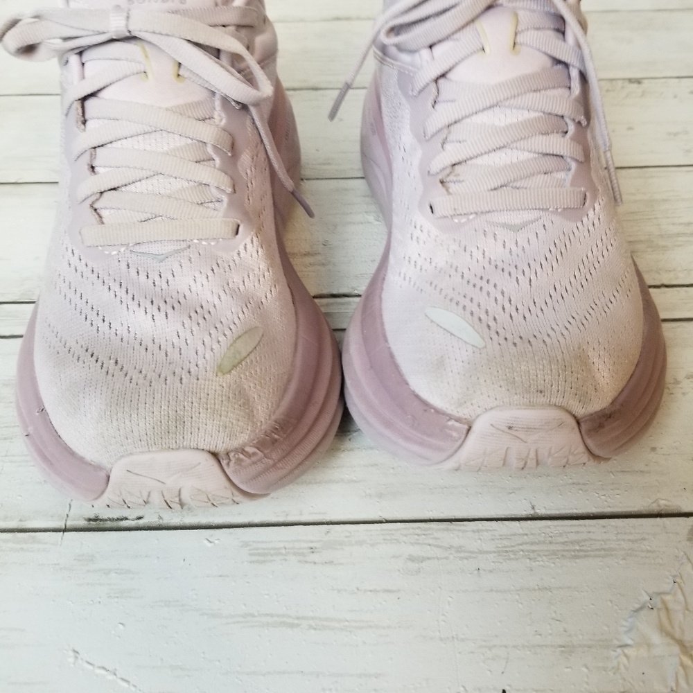 Hoka Bondi 8 Lavender Color Athletic Walking Comfort Running Shoe - Picture 4 of 16